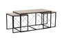 Hanah Home Juego de Mesas de Café Defne - Negro, Travertine